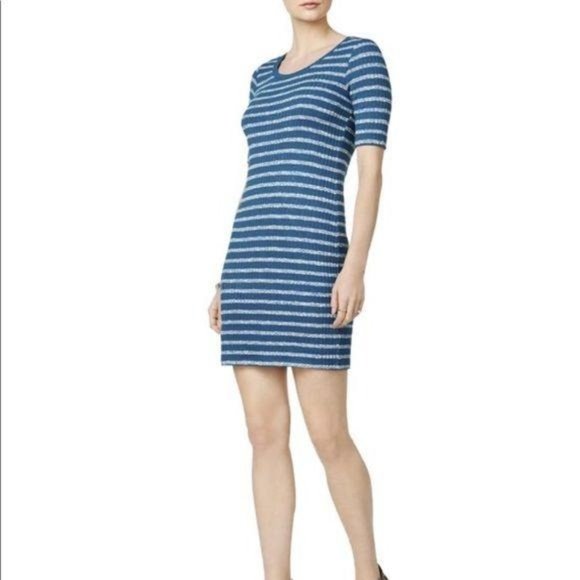 NWT Kensie Blue Womens Striped Sheath Casual Dress - Picture 1 of 6